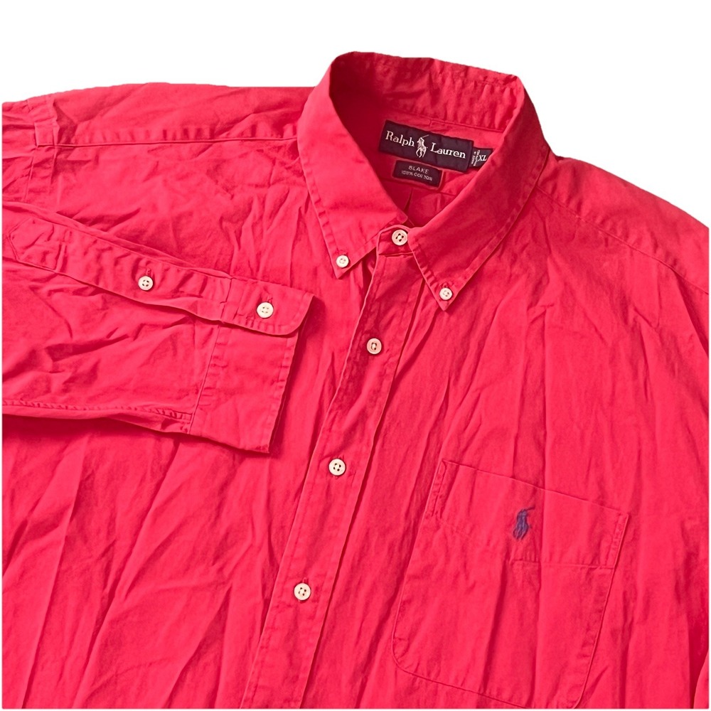 Vintage 90s Ralph Lauren Blake XL Cotton Men's Long Sleeve Button Up Shirt NWT